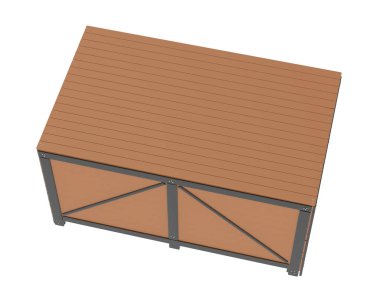 Arka planda izole edilmiş sanayi nakliye kutusu. 3d görüntüleme - illüstrasyon