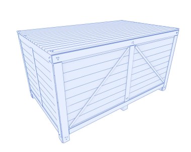 Arka planda izole edilmiş sanayi nakliye kutusu. 3d görüntüleme - illüstrasyon