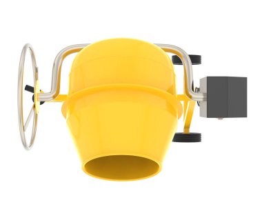 Arka planda beton karıştırıcı izole edildi. 3d görüntüleme - illüstrasyon