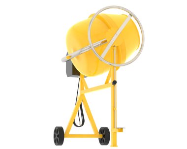 Arka planda beton karıştırıcı izole edildi. 3d görüntüleme - illüstrasyon