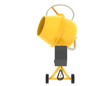 Arka planda beton karıştırıcı izole edildi. 3d görüntüleme - illüstrasyon