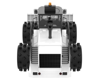 Buldozer arka planda izole edildi. 3d görüntüleme - illüstrasyon