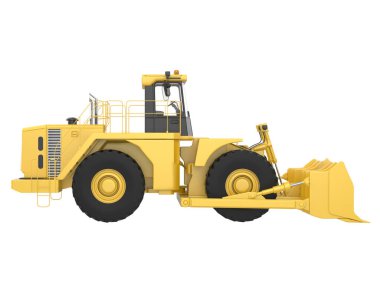 Buldozer arka planda izole edildi. 3d görüntüleme - illüstrasyon