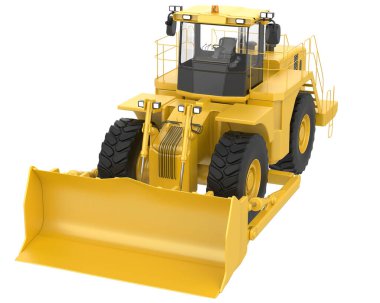 Buldozer arka planda izole edildi. 3d görüntüleme - illüstrasyon