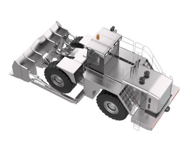 Buldozer arka planda izole edildi. 3d görüntüleme - illüstrasyon
