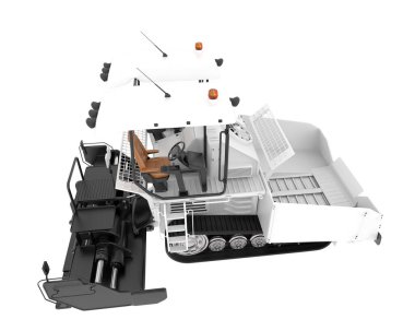 Asfalt geçit arka planda izole edildi. 3d görüntüleme - illüstrasyon