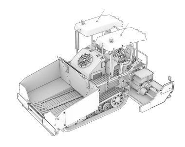 Asfalt geçit arka planda izole edildi. 3d görüntüleme - illüstrasyon