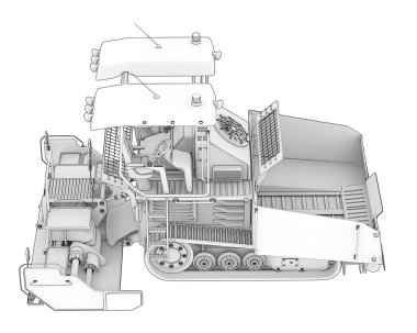 Asfalt geçit arka planda izole edildi. 3d görüntüleme - illüstrasyon
