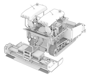 Asfalt geçit arka planda izole edildi. 3d görüntüleme - illüstrasyon