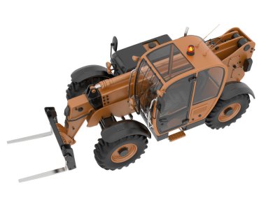 Telsizci arka planda izole edildi. 3d görüntüleme - illüstrasyon