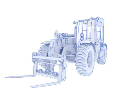 Telsizci arka planda izole edildi. 3d görüntüleme - illüstrasyon