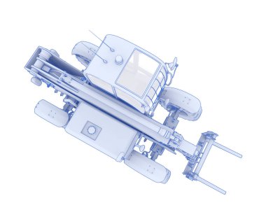 Telsizci arka planda izole edildi. 3d görüntüleme - illüstrasyon