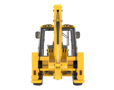 Arka planda kepçe yükleyici izole edildi. 3d görüntüleme - illüstrasyon