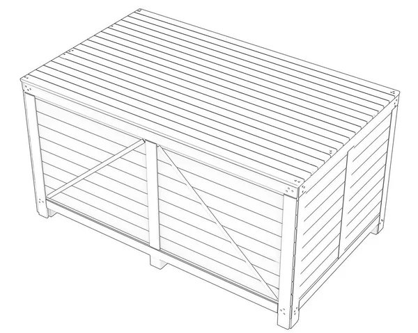 Scatola Spedizione Industriale Isolata Sullo Sfondo Rendering Illustrazione — Foto Stock