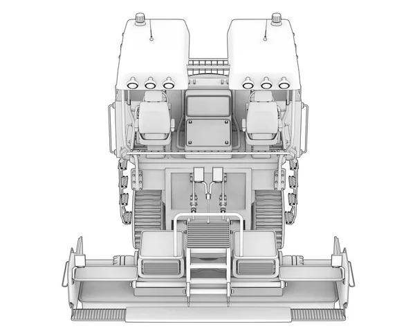 Pavimentadora Asfalto Aislada Sobre Fondo Representación Ilustración —  Fotos de Stock