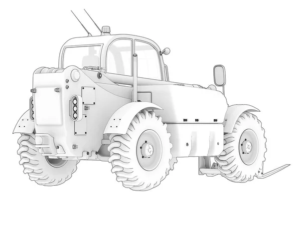 Telehandler Isolated Background Rendering Illustration — Stock Photo, Image