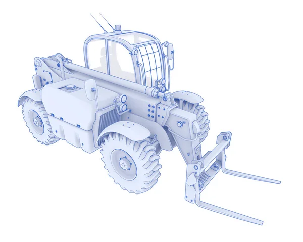 Telehandler Isolated Background Rendering Illustration — Stock Photo, Image