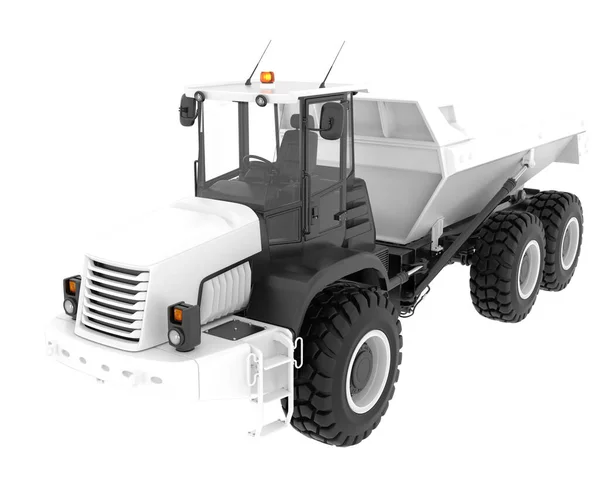 Articulated Dump Truck Isolated Grey Background Rendering Illustration — Stock Photo, Image