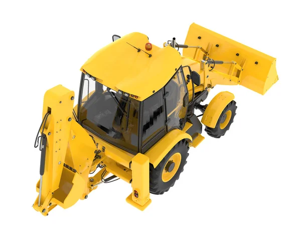 Backhoe Loader Isolato Sfondo Rendering Illustrazione — Foto Stock