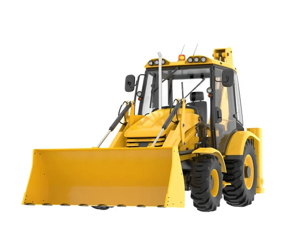 Backhoe Carregador Isolado Segundo Plano Renderização Ilustração — Fotografia de Stock