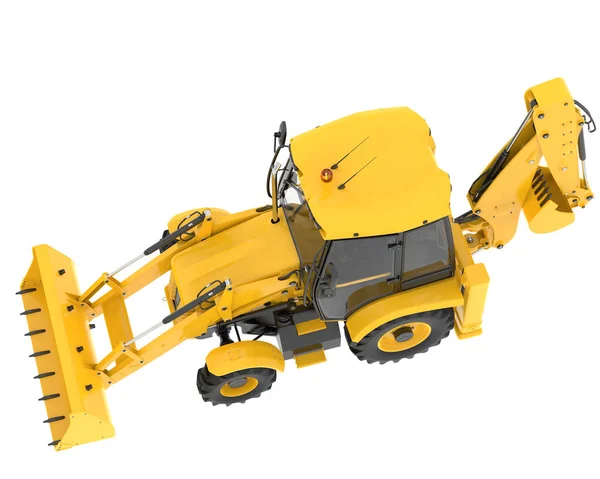 Backhoe Carregador Isolado Segundo Plano Renderização Ilustração — Fotografia de Stock