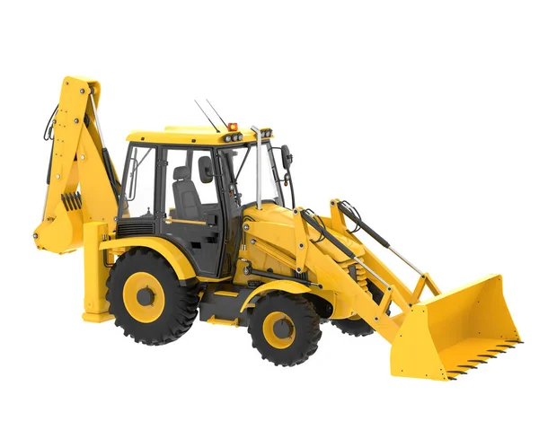 Backhoe Carregador Isolado Segundo Plano Renderização Ilustração — Fotografia de Stock