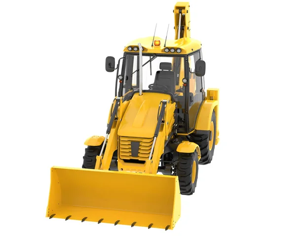 Backhoe Loader Isolato Sfondo Rendering Illustrazione — Foto Stock