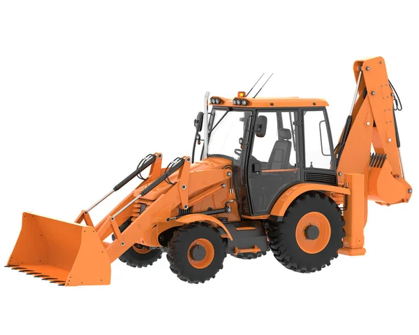 Backhoe Loader Isolato Sfondo Rendering Illustrazione — Foto Stock