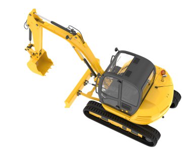 Arka planda kompakt kazıcı izole edildi. 3d görüntüleme - illüstrasyon