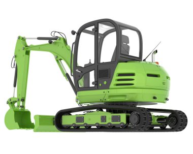 Arka planda kompakt kazıcı izole edildi. 3d görüntüleme - illüstrasyon