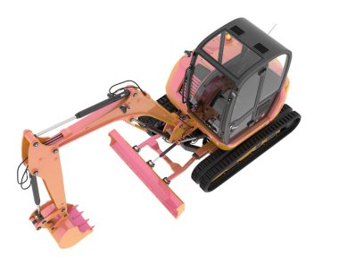 Arka planda kompakt kazıcı izole edildi. 3d görüntüleme - illüstrasyon