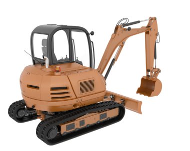 Arka planda kompakt kazıcı izole edildi. 3d görüntüleme - illüstrasyon