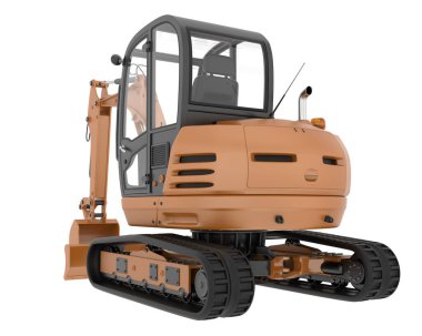 Arka planda kompakt kazıcı izole edildi. 3d görüntüleme - illüstrasyon