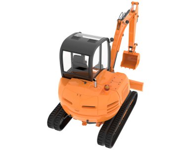 Arka planda kompakt kazıcı izole edildi. 3d görüntüleme - illüstrasyon