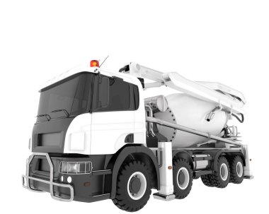 Arka planda beton karıştırıcı izole edildi. 3d görüntüleme - illüstrasyon