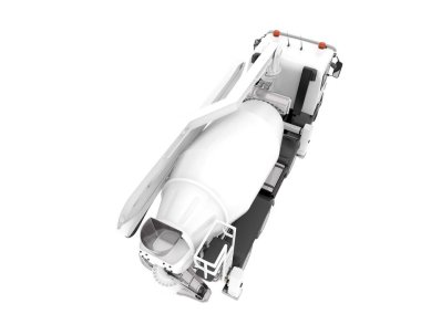 Arka planda beton karıştırıcı izole edildi. 3d görüntüleme - illüstrasyon