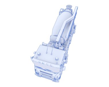 Arka planda beton karıştırıcı izole edildi. 3d görüntüleme - illüstrasyon