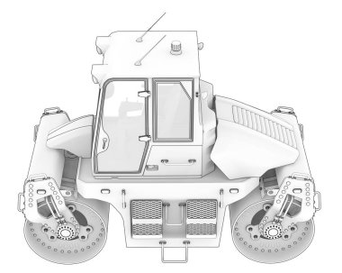 Yol silindiri arka planda izole edildi. 3d görüntüleme - illüstrasyon