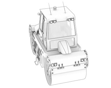 Yol silindiri arka planda izole edildi. 3d görüntüleme - illüstrasyon