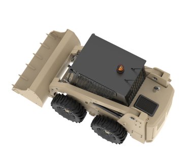 Arka planda dümen yükleyicisi izole edildi. 3d görüntüleme - illüstrasyon