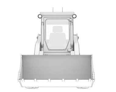 Arka planda dümen yükleyicisi izole edildi. 3d görüntüleme - illüstrasyon