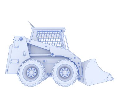 Arka planda dümen yükleyicisi izole edildi. 3d görüntüleme - illüstrasyon