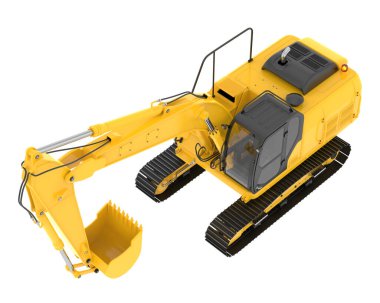 İz kazıcı arka planda izole edildi. 3d görüntüleme - illüstrasyon