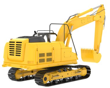 İz kazıcı arka planda izole edildi. 3d görüntüleme - illüstrasyon