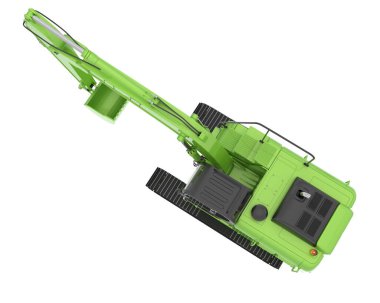 İz kazıcı arka planda izole edildi. 3d görüntüleme - illüstrasyon