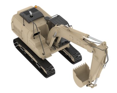 İz kazıcı arka planda izole edildi. 3d görüntüleme - illüstrasyon