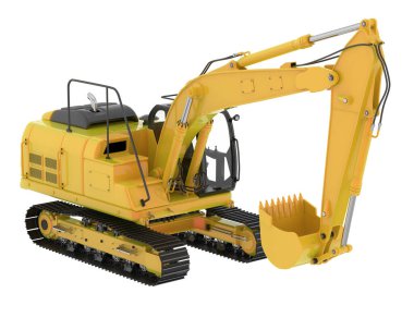 İz kazıcı arka planda izole edildi. 3d görüntüleme - illüstrasyon