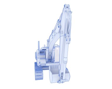 İz kazıcı arka planda izole edildi. 3d görüntüleme - illüstrasyon