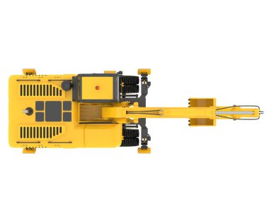 Arka planda tekerlek kazıcısı izole edildi. 3d görüntüleme - illüstrasyon
