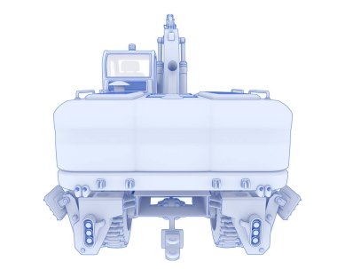 Arka planda tekerlek kazıcısı izole edildi. 3d görüntüleme - illüstrasyon